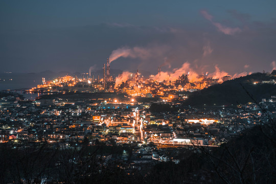 工业区夜景