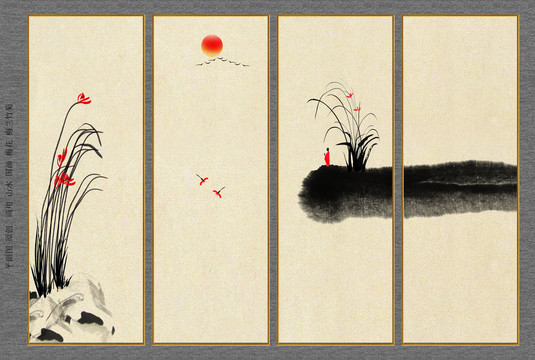 水墨蘭花