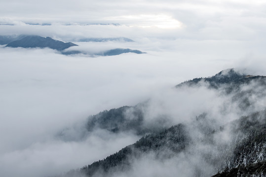 雪景雾景1山景清晨1雅安宝兴