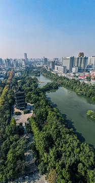中国安徽合肥包公园景区航拍