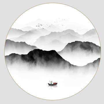 圓形山水
