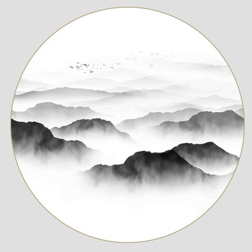 無框水墨畫