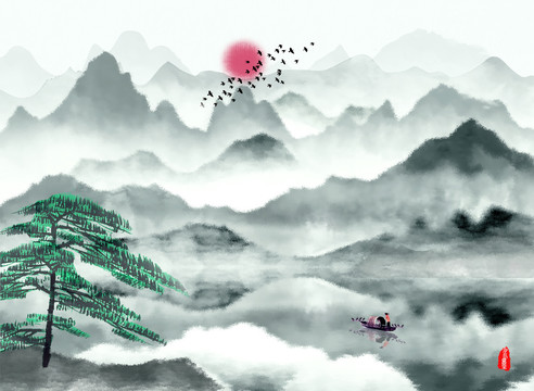 新中式山水畫