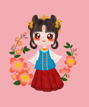 卡通漢服女孩