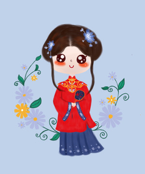 卡通漢服女孩