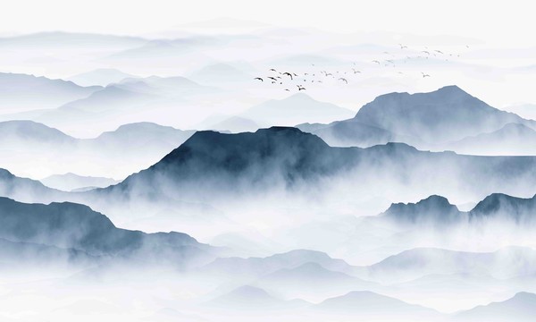 水墨山
