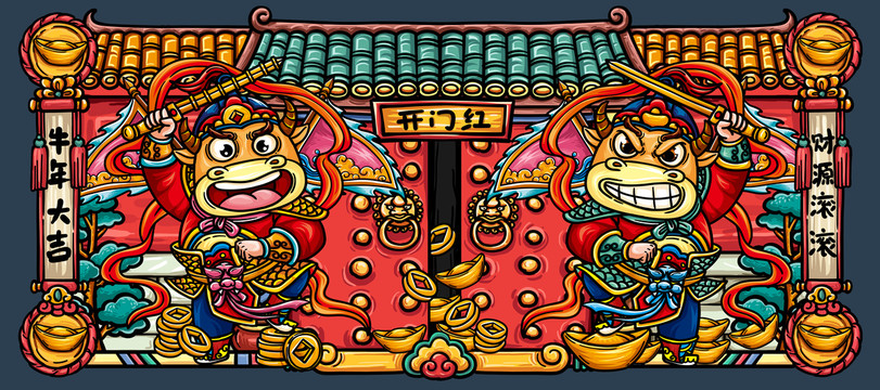 國(guó)潮卡通牛