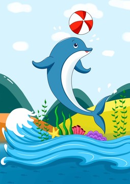 插畫海豚