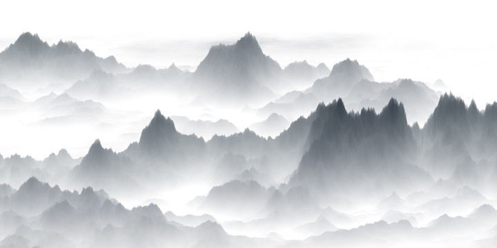 水墨山疊山