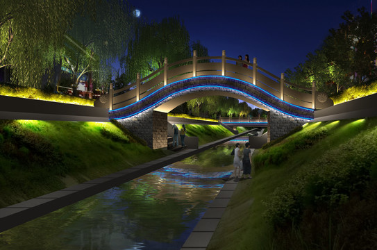 園林夜景效果圖