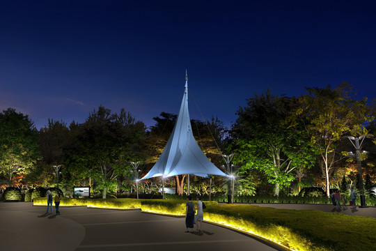 園林夜景效果圖