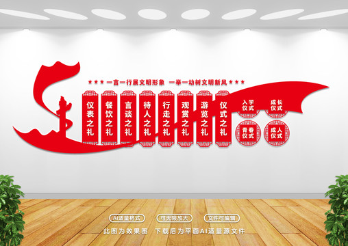 八禮四儀校園文化墻