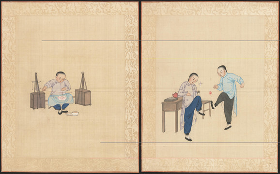 唐岱踢毽子修補碗