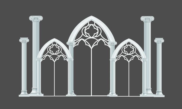 欧式雕花教堂拱门