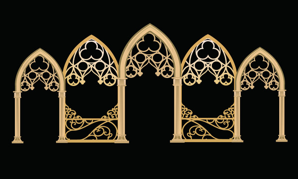 欧式金色雕花教堂拱门
