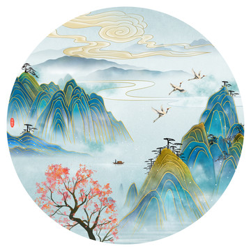 國(guó)潮山水插畫(huà)