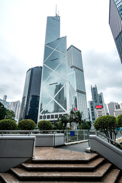 香港摩天大楼街道街景