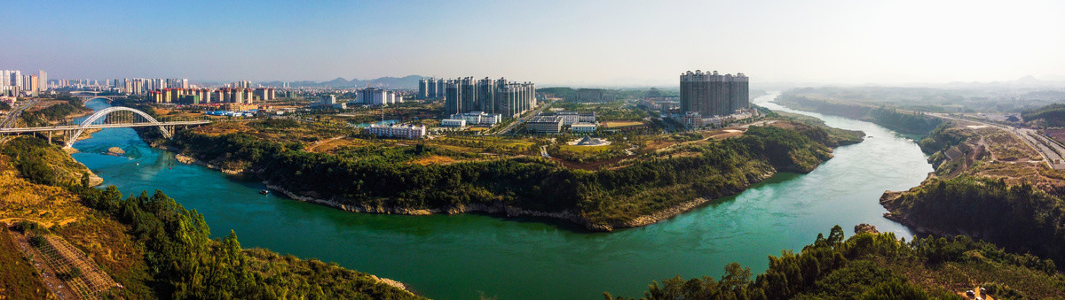 航拍来宾市城南新区