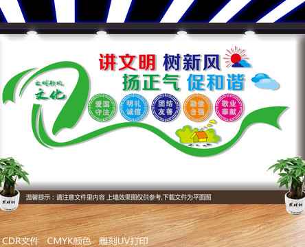 講文明樹(shù)新風(fēng)文化墻