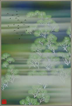 夢(mèng)幻的春天插畫(huà)