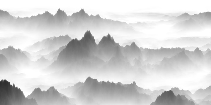 水墨山