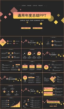 商务简约年度工作总结计划PPT