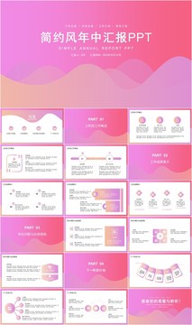 简约风年中工作总结汇报PPT