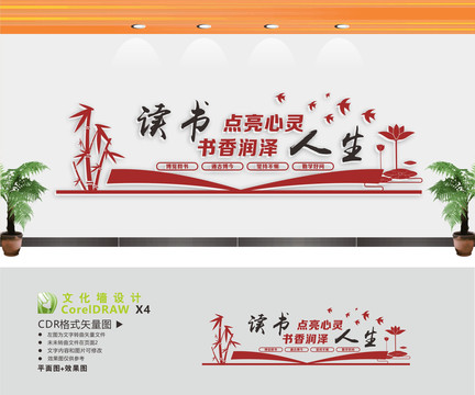 讀書標語文化墻