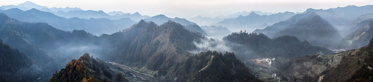 皖南山水风光宽幅全景大图