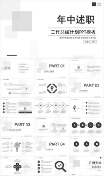 年中述职报告总结计划PPT模板