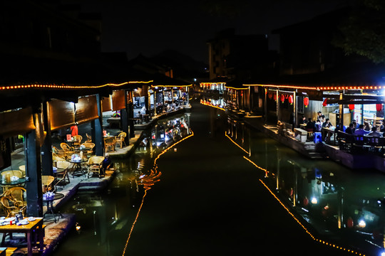 浙江安昌古镇夜景