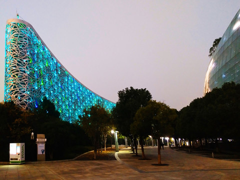 苏州金鸡湖地标夜景