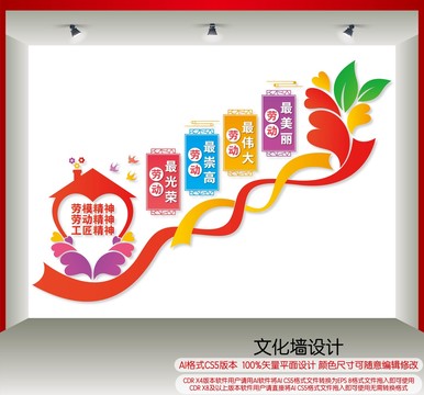 勞動樓梯文化墻