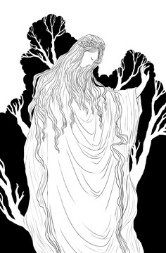 手繪插畫古典插圖花神flora