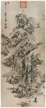 藍(lán)瑛仿黃公望山水圖