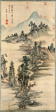藍瑛秋景山水圖
