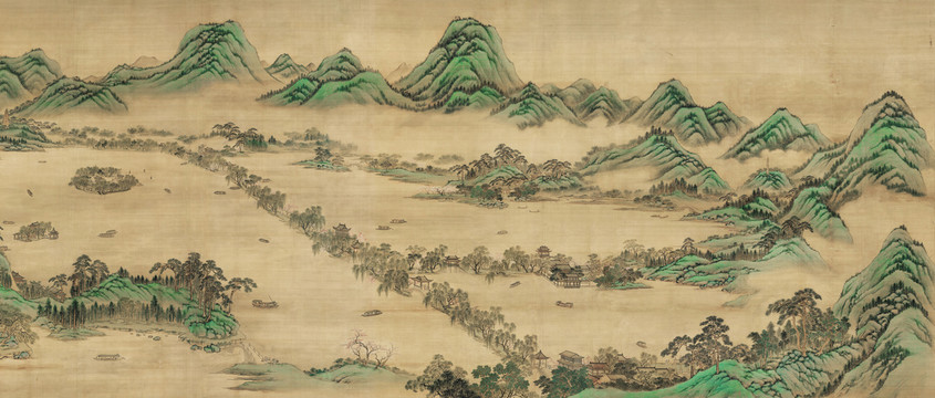 周尚文西湖全景圖屏