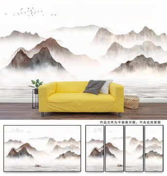 水墨山水裝飾畫(huà)