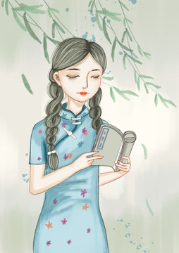 看書女子