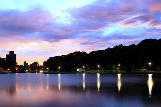 碧湖公园日落