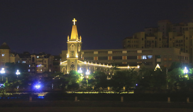 福建福州闽江夜游夜景