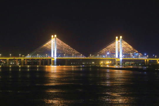 福建福州闽江夜游夜景