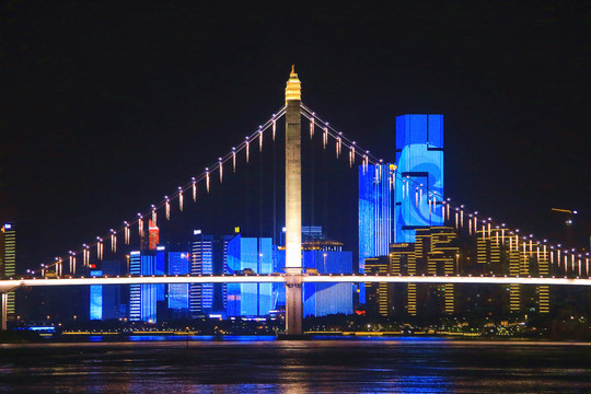 福建福州闽江夜游夜景