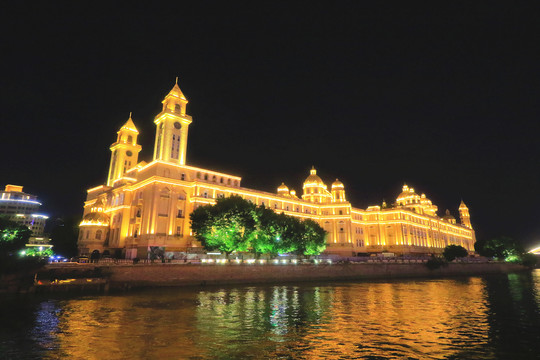 福建福州闽江夜游夜景