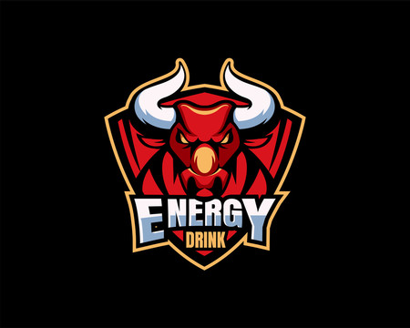 红色斗牛能量饮料标志设计