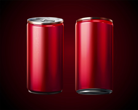 红色饮料包装素材三维图