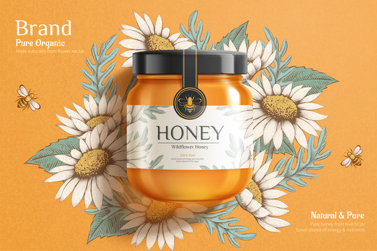 罐装蜂蜜艺术设计海报