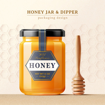 蜂蜜罐头创意设计海报