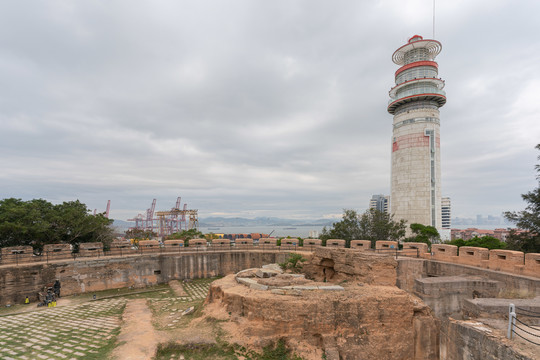 厦门漳州南炮台城堡古迹和灯塔