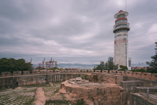 厦门漳州南炮台城堡古迹和灯塔